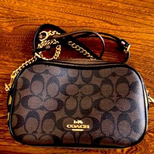 Coach Brown Crossbody with Chain and Leather Strap